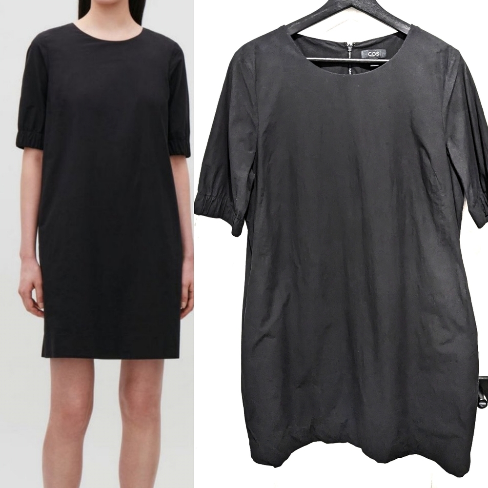 Cos | Short Sleeve Shift Dress in Black